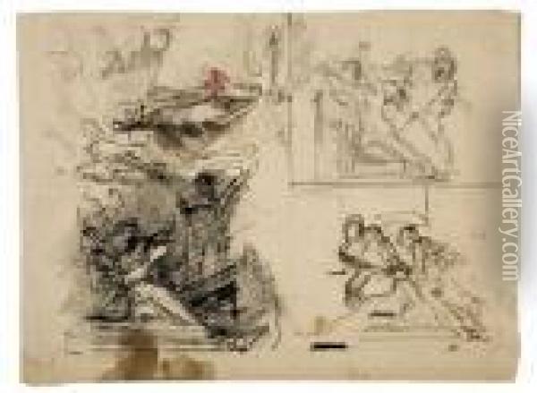Etudes Des Danseuses Oil Painting - Gustave Moreau