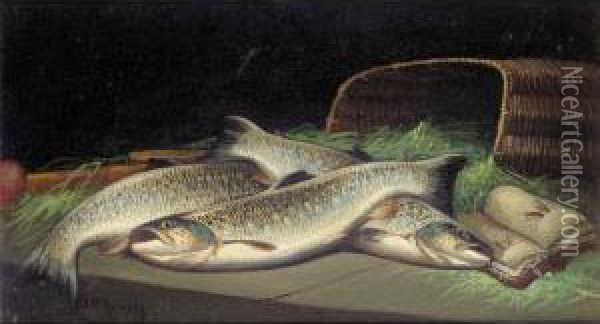 Yellow Trout Oil Painting - John Russell