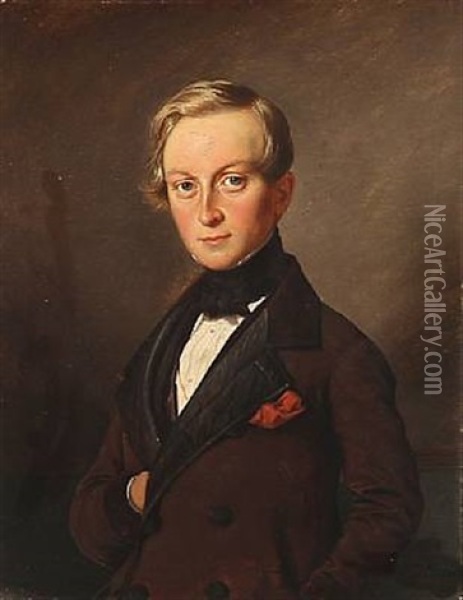 Portrait Of Rasmus Julius Wandel (1815-1910) Oil Painting - David Monies