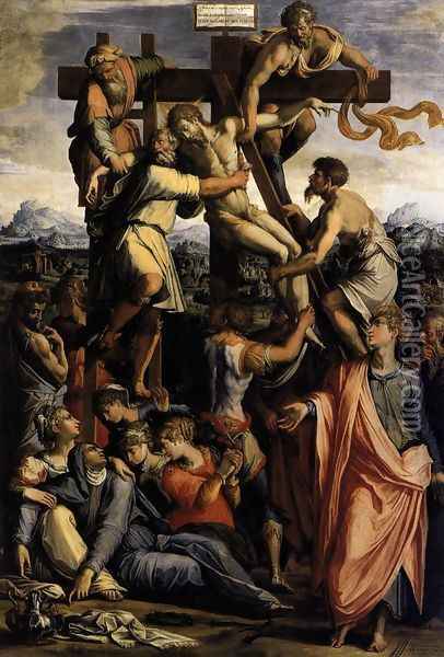 Deposition from the Cross c. 1540 Oil Painting - Giorgio Vasari