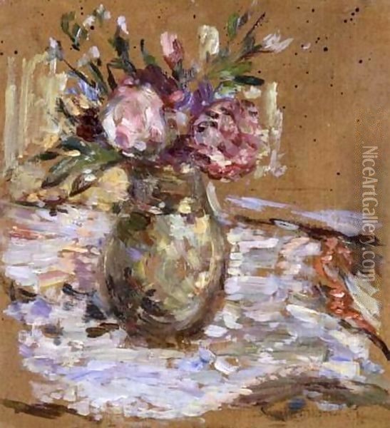 Bouquet De Fleurs Oil Painting - Jean-Edouard Vuillard