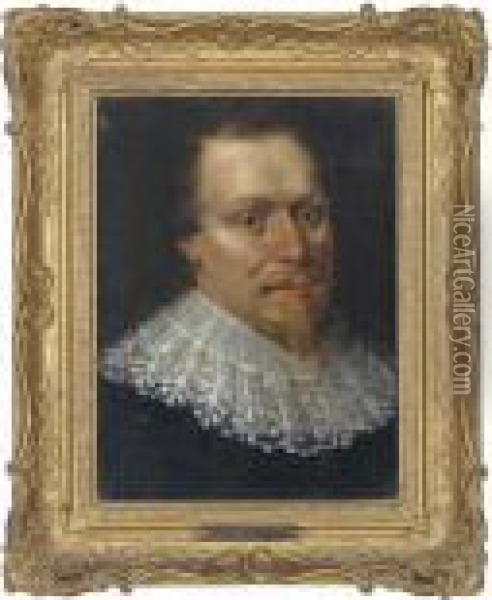 Portrait Of A Gentleman Oil Painting - Werner Jacobsz. van den Valckert