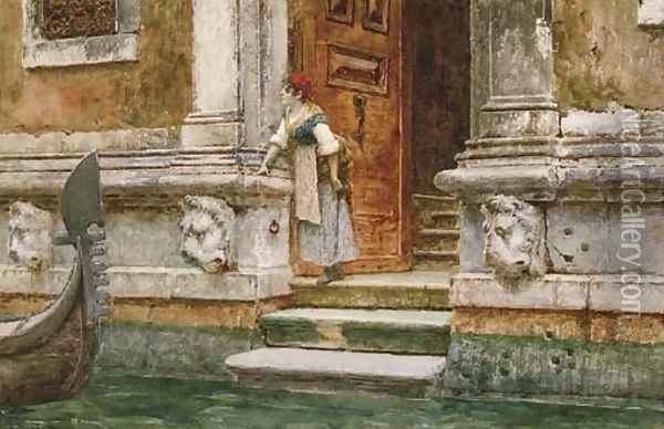 'He is coming', Venice Oil Painting - Nazzareno Cipriani