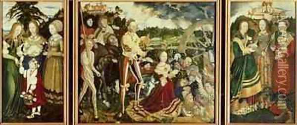 St Catherine Altarpiece Oil Painting - Lucas The Elder Cranach