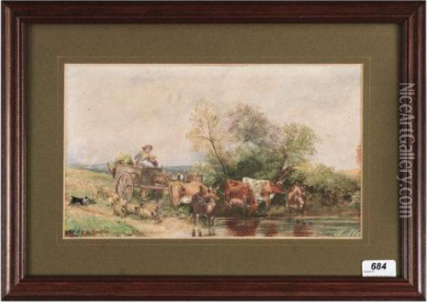 Crossing The Ford Oil Painting - Edward Robert Smythe