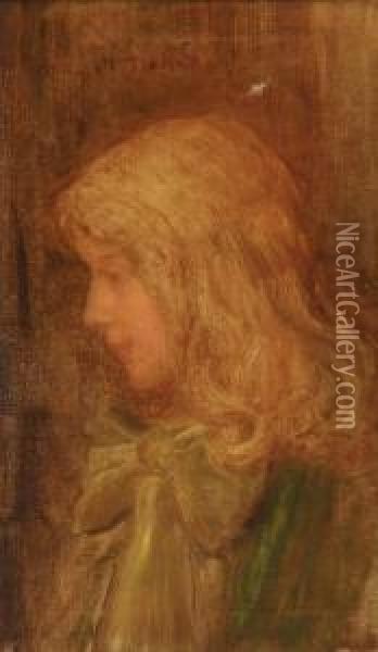 A Child's Head Oil Painting - Charles Walter Stetson