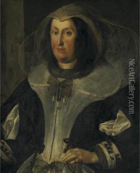 Portrait Of A Woman Oil Painting - Justus Sustermans