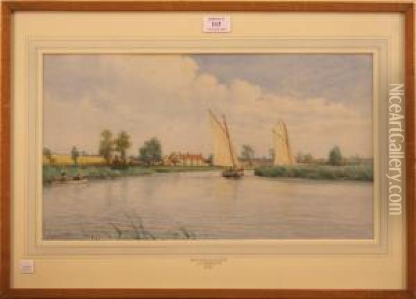 Stokesbury River Bure Oil Painting - Charles Harmony Harrison