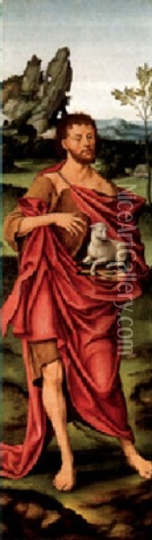 Saint John The Baptist Oil Painting - Joos Van Cleve
