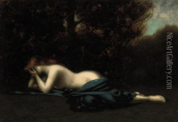 Pleureuse, Weeping Magdalene Oil Painting - Jean-Jacques Henner