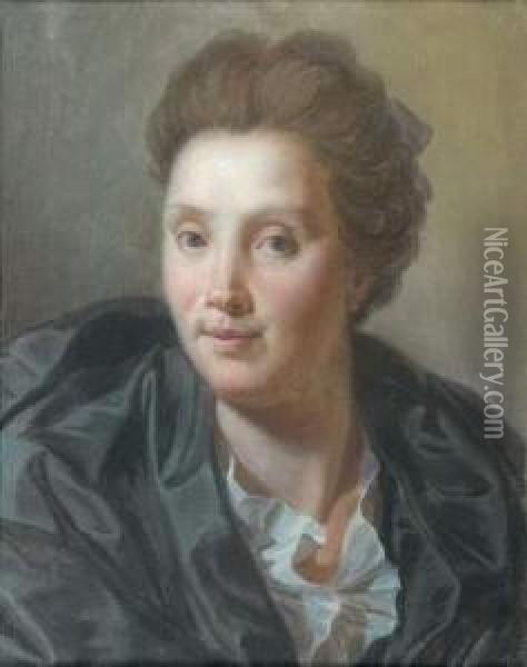 Portrait De Femme En Buste Oil Painting - Joseph Vivien