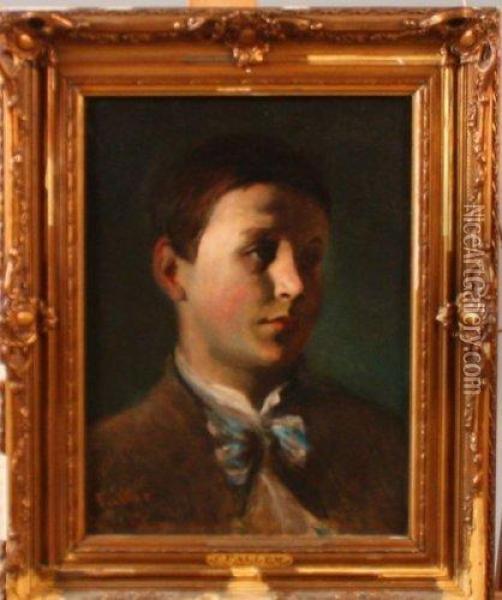 Portrait De Jeune Homme Oil Painting - Louis-Clement Faller