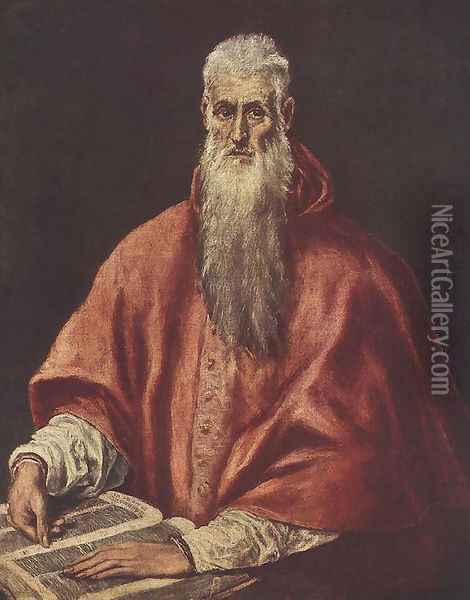 St Jerome as a Scholar 1600-14 Oil Painting - El Greco (Domenikos Theotokopoulos)