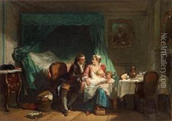 Family Idyll Oil Painting - Herman Frederik Carel ten Kate