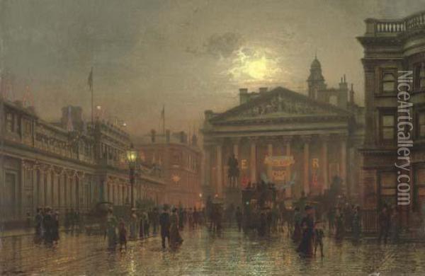 The Royal Exchange, Glasgow Oil Painting - Louis H. Grimshaw