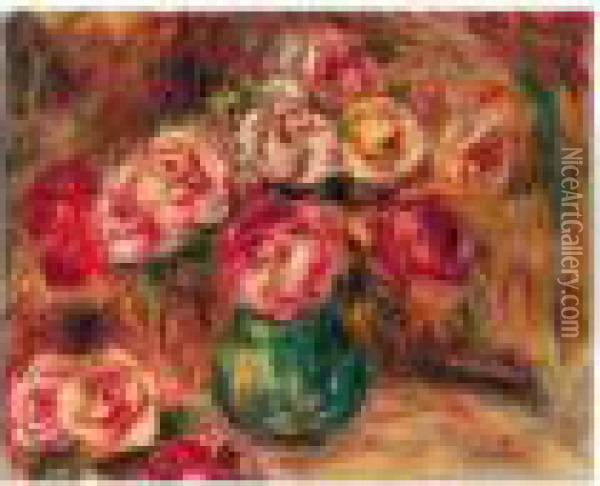 Vase De Fleurs Oil Painting - Pierre Auguste Renoir