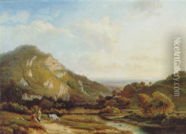 Fluslandschaft Mit Rastenden Oil Painting - Jean-Baptiste de Jonghe