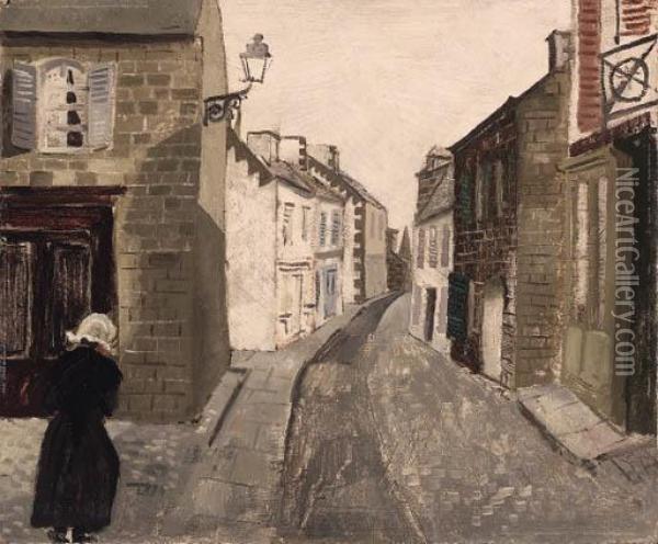 Street In Trboul Oil Painting - Christopher Wood