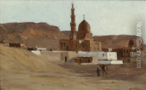 Tomb At The Mosque At Kait Bey, Cairo Oil Painting - William Heath Wilson