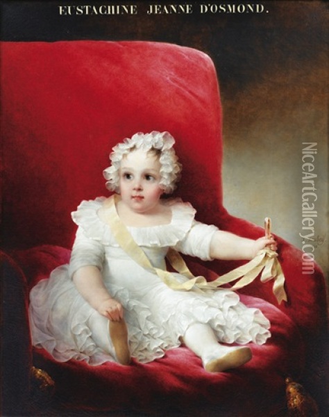 Portrait D'eustachine-jeanne D'osmond Oil Painting - Jean-Baptiste Isabey