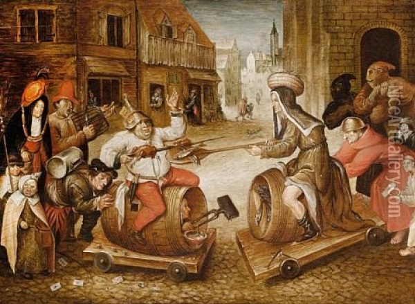 The Combat Between Carnival And Lent Oil Painting - Jan Brueghel the Elder