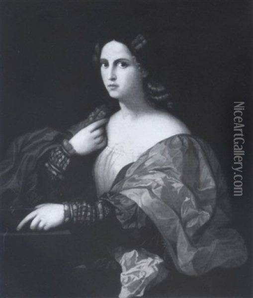 Portrait Of A Woman (la Bella) Oil Painting - Jacopo Palma il Vecchio