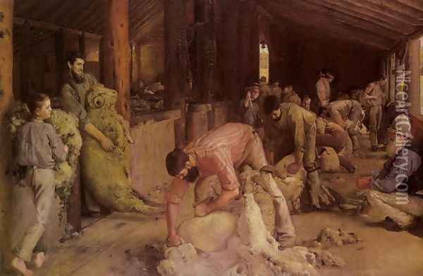 Shearing the Rams Oil Painting - Tom Roberts