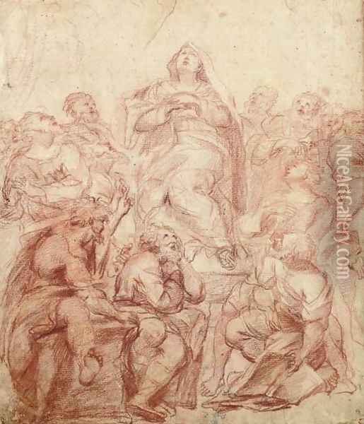 The Assumption of the Virgin Oil Painting - Giuseppe Passeri