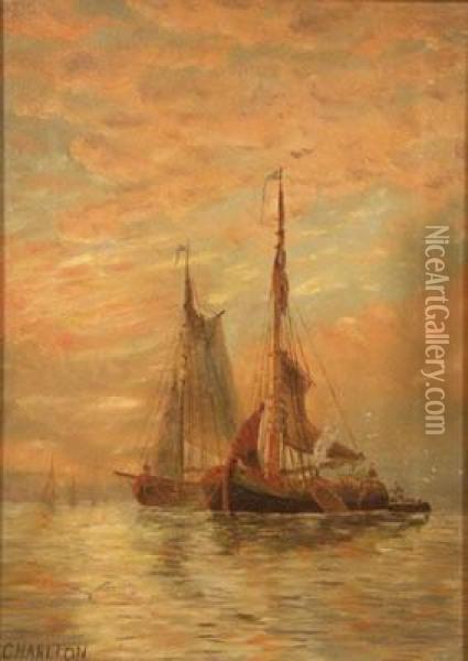 Sailing Boats Oil Painting - Ernest Charton