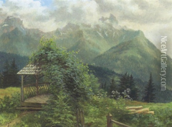 Alpelandskab Oil Painting - Anthonie Eleonore (Anthonore) Christensen