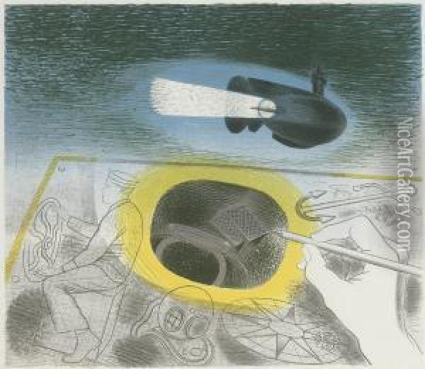 Introductory Lithograph From Submarines Oil Painting - Eric Ravilious