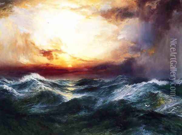 Sunset after a Storm Oil Painting - Thomas Moran