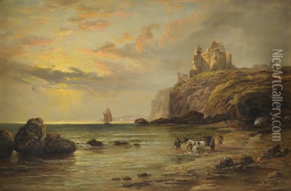 Castle On The Cliff Oil Painting - Malcolm Fraser