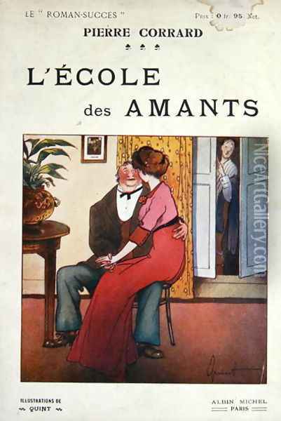 Cover for a novel LEcole des Amants by Pierre Corrard, published Paris, before 1914 Oil Painting - Quint