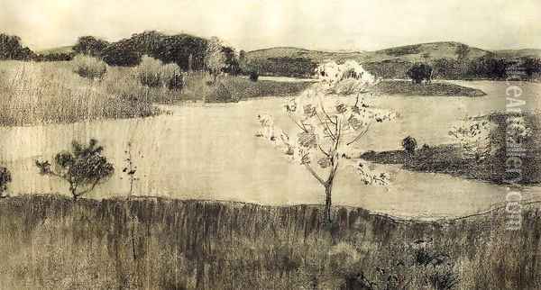 Japanese Tree in Bloom 1895 Oil Painting - Arthur Wesley Dow