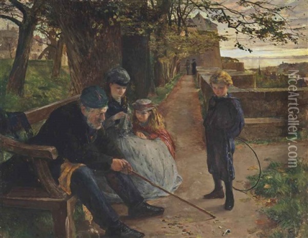 The Grandfather's Lesson Oil Painting - Lionel Percy Smythe
