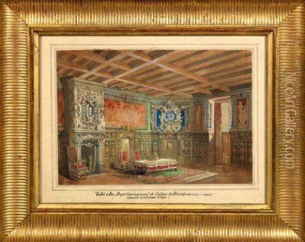 Projet D'amenagement Du Chateau De Blois, Pavillon Du Ducd'orleans Oil Painting - Eugene Viollet-Le-Duc
