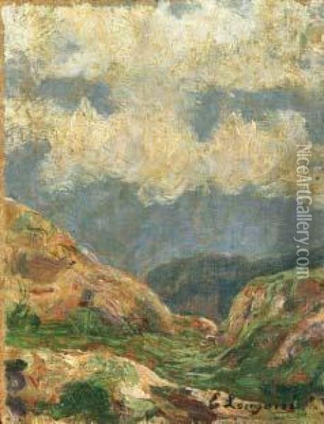 Paesaggio Di Montagna Oil Painting - Emilio Longoni