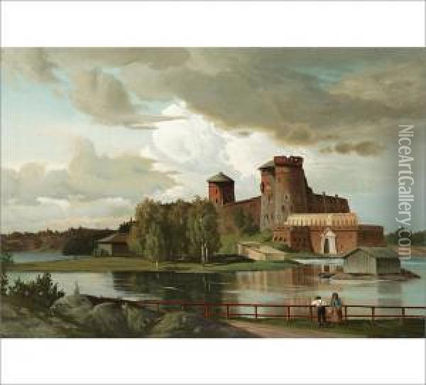 Olavinlinna Castle Oil Painting - Fridolf Weurlander