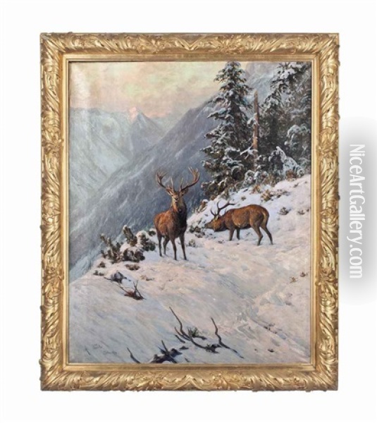 Falscher Wind, Wintermorgen Oil Painting - Arthur (Julius) Thiele
