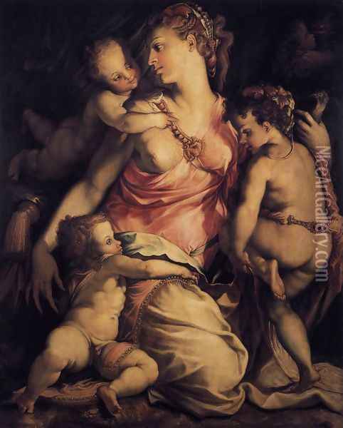 Charity 1554-58 Oil Painting - Francesco de' Rossi