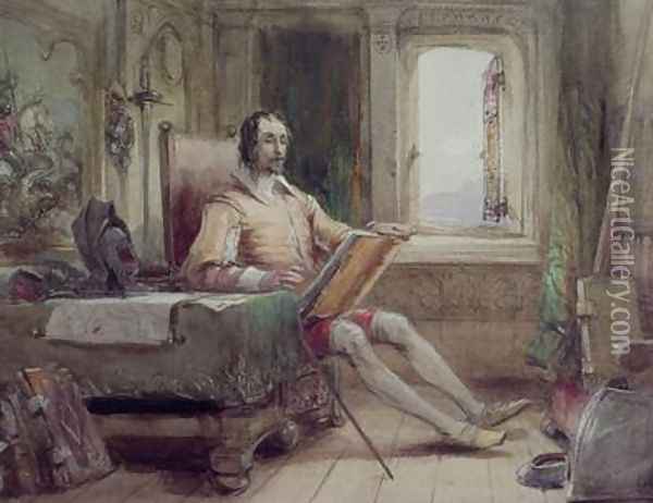 Don Quixote in his Study Oil Painting - George Cattermole