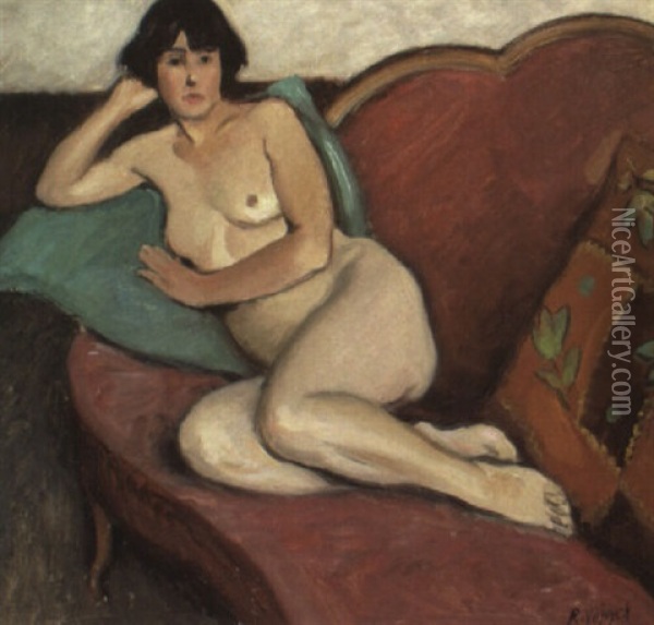 Akt Auf Dem Sofa Oil Painting - Rudolf Vejrych