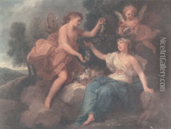 Cupid And Psyche Oil Painting - Antoine Coypel