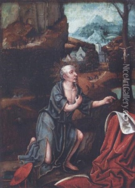 Saint Jerome Dans Un Paysage Oil Painting - Lucas Gassel