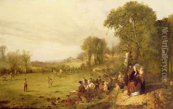 Village Cricket Oil Painting - John Ritchie