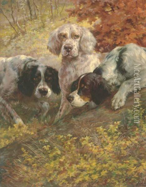 Three Setters Oil Painting - Edmund Henry Osthaus