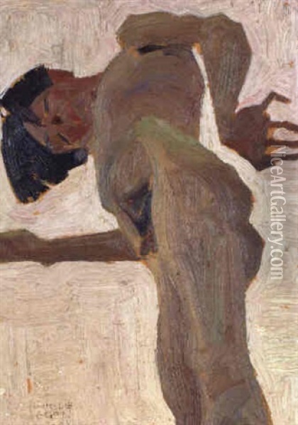 Akstudie Oil Painting - Egon Schiele
