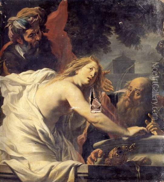 Susanna And The Elders Oil Painting - Cornelis Schut the Elder