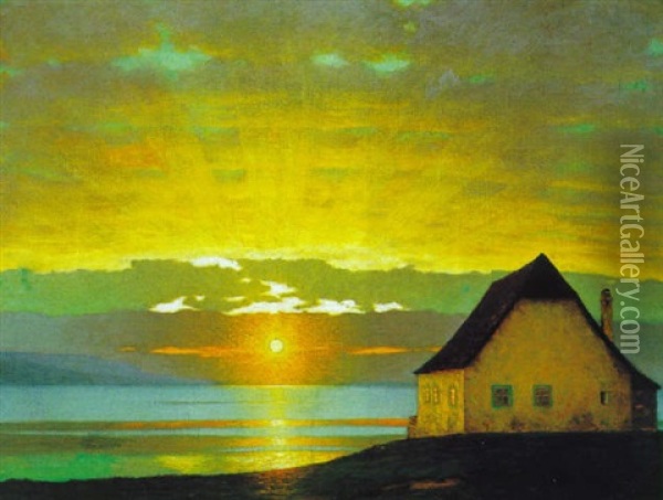 Sonnenaufgang Oil Painting - Eduard Kasparides